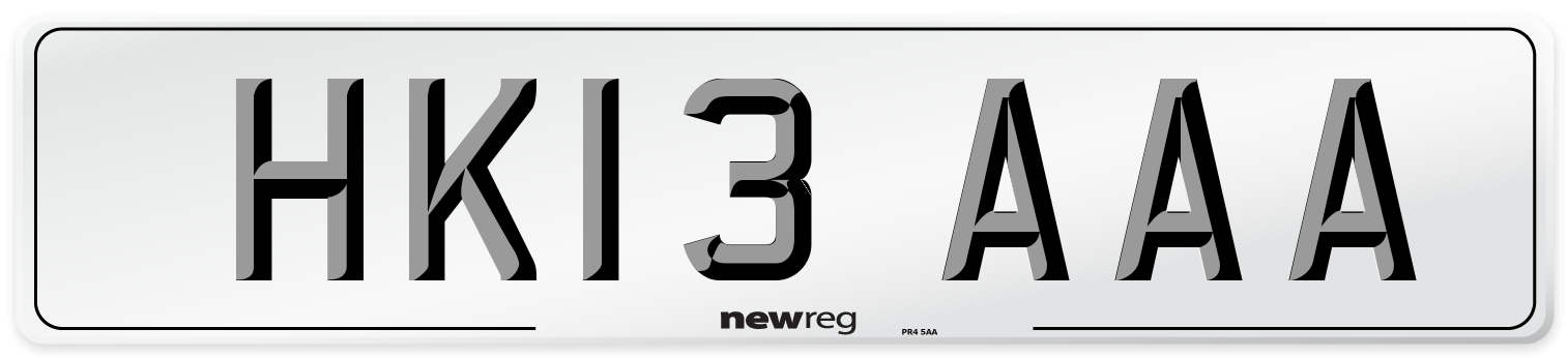 HK13 AAA Number Plate from New Reg
